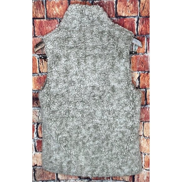 Simply Southern Sherpa Sleeveless Vest Women’s Small Gray Full Zip Soft Fuzzy - Picture 4 of 5